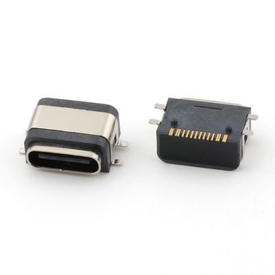 USB 16pin Waterproof IPX8 Type C Female Connector SMT AC DC 5V Rated Voltage