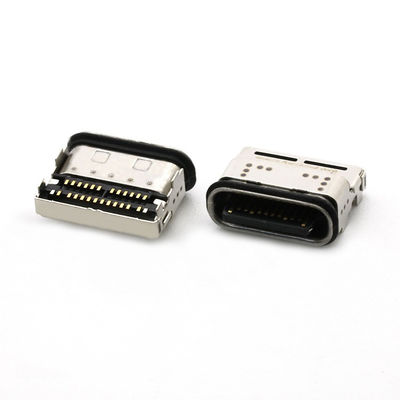 IP68 24Pin Waterproof USB Type C Female Socket 2 Row SMT Connector