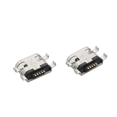 Micro 5P Female Socket Mid Mount USB Connector 0.8mm Four Feet Dip Sinking Type