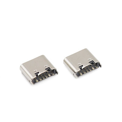 USB Female Type C Connectors 6 Pin 180 Degree Dip 3.1mm UL94V-0 Housing