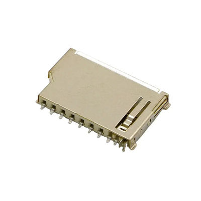 quality  Short Body 9Pin SD Memory Card Connector Push Push Type Copper Shell factory