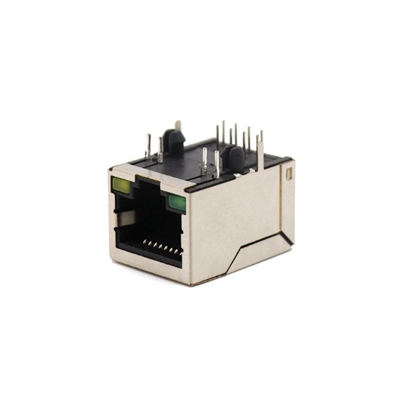 New Type Network Socket RJ45 Jack Connector Bring Lamp Crystal Head Seat Pins