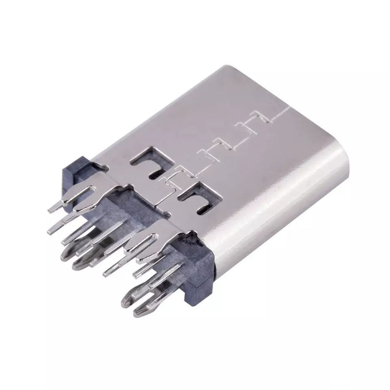 DIP Vertical Mount USB Type C 14 Pin Connector 10.5mm 180 Degrees