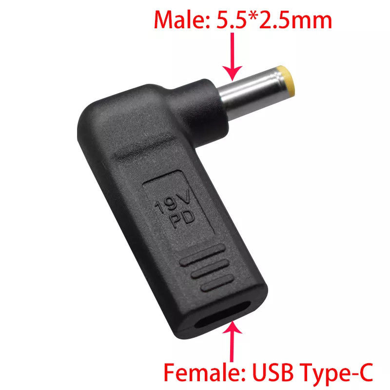 USB Type C Female To DC 5525 Male Converter PD Decoy Spoof Trigger Plug Jack
