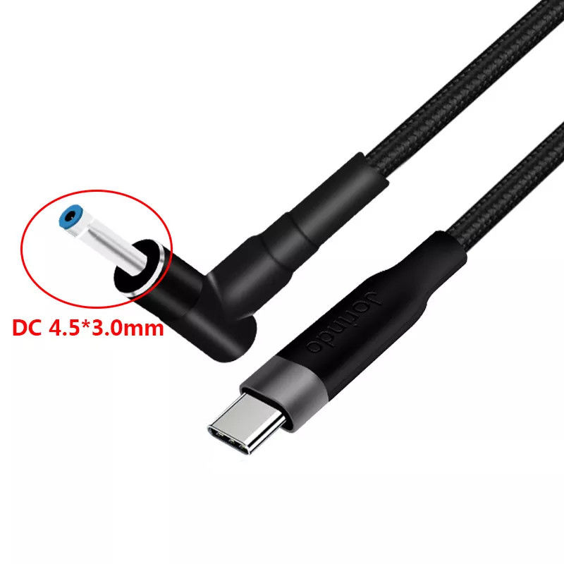 100W DC 4.5x3.0mm USB Type C PD DC 4530 Male Converter For Hp Notebook Charge