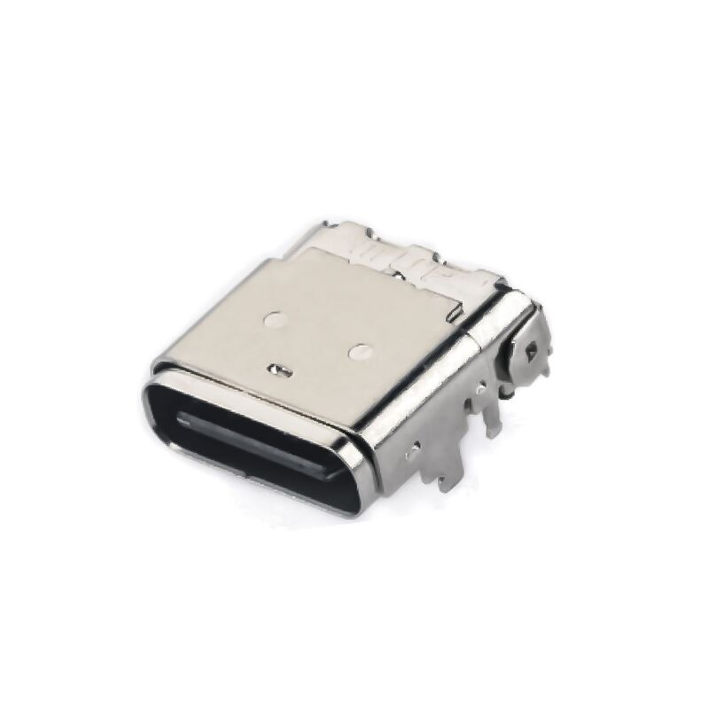 24PIN USB 3.1 Type C Female Hybrid Right-Angle Receptacle Connector for Phone Charging and Fast Data Transfer
