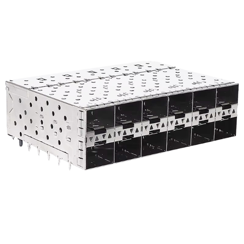 SFP Cage 2X2 with Light PIPE SFP Connector Dust Cover Fiber Optic Module Shielding