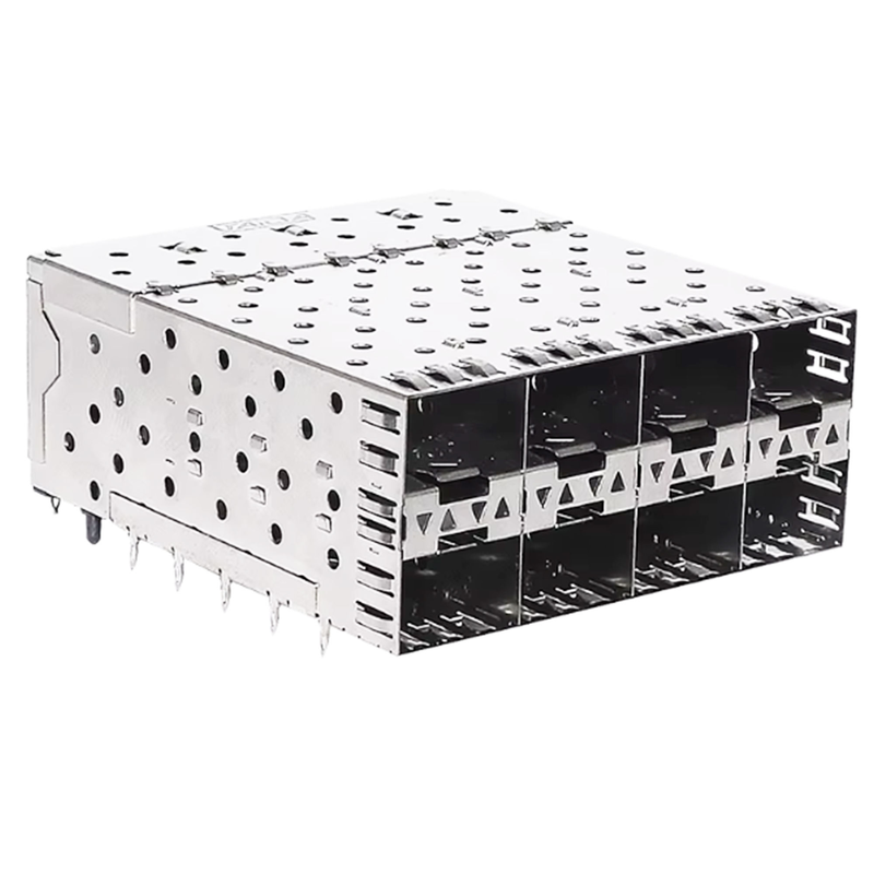 SFP Cage 2X2 with Light PIPE SFP Connector Dust Cover Fiber Optic Module Shielding