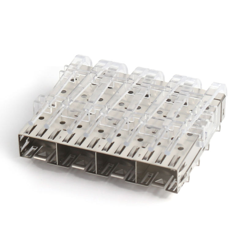 SFP Port Connector Metal EMI Without Light Pipe Press-Fit Type 1X1 SFP Cage