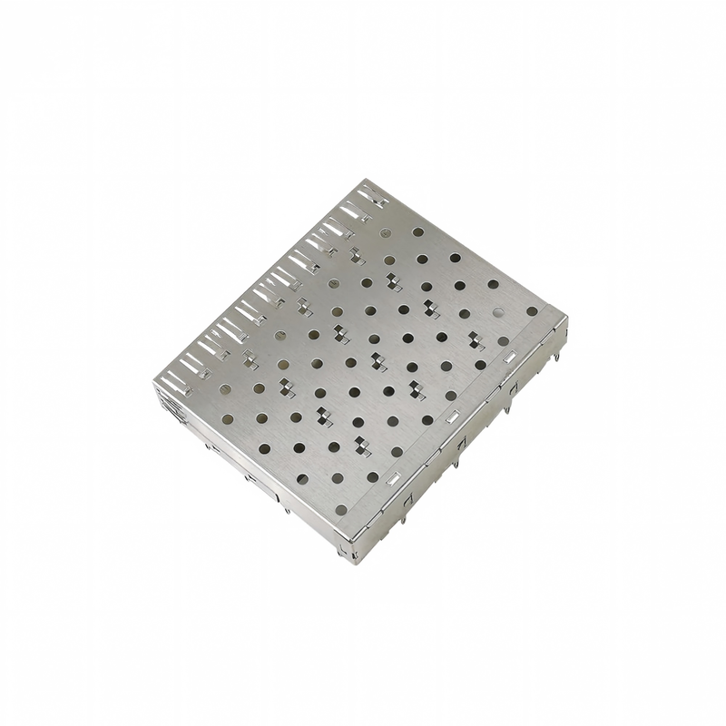 SFP Series Connector Straight Solderless 4 Ports SFP+ Cage, Press-Fit Termination 1x 4 SFP Cage Without Light