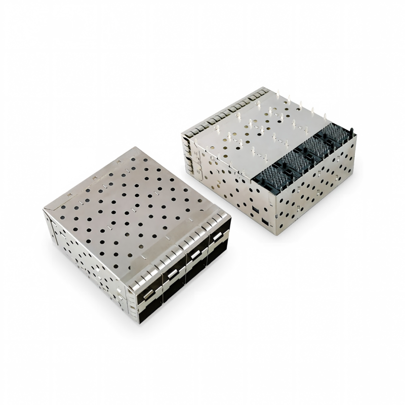 8-Ports 160pin SFP+ Press-Fit Small Form-factor Pluggable (SFP+) Connector Matrix Configuration 2x4 Port W/o Light Model