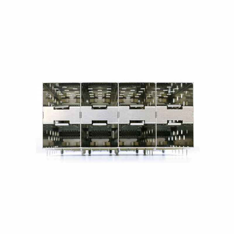 8-Ports 160pin SFP+ Press-Fit Small Form-factor Pluggable (SFP+) Connector Matrix Configuration 2x4 Port W/o Light Model