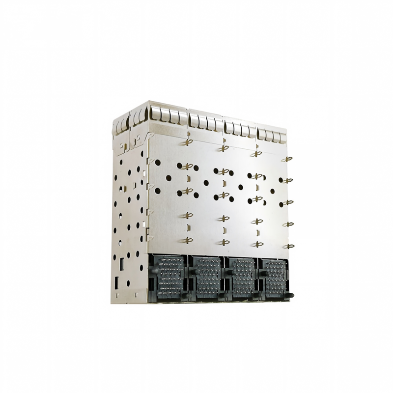 8-Ports 160pin SFP+ Press-Fit Small Form-factor Pluggable (SFP+) Connector Matrix Configuration 2x4 Port W/o Light Model