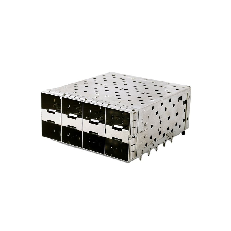 8-Ports 160pin SFP+ Press-Fit Small Form-factor Pluggable (SFP+) Connector Matrix Configuration 2x4 Port W/o Light Model