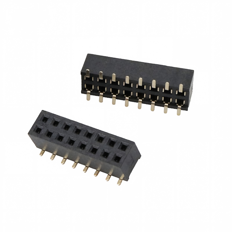 1.27mm Pitch Female Header two row SMT Type with Peg 8-20P customized height and length of leg