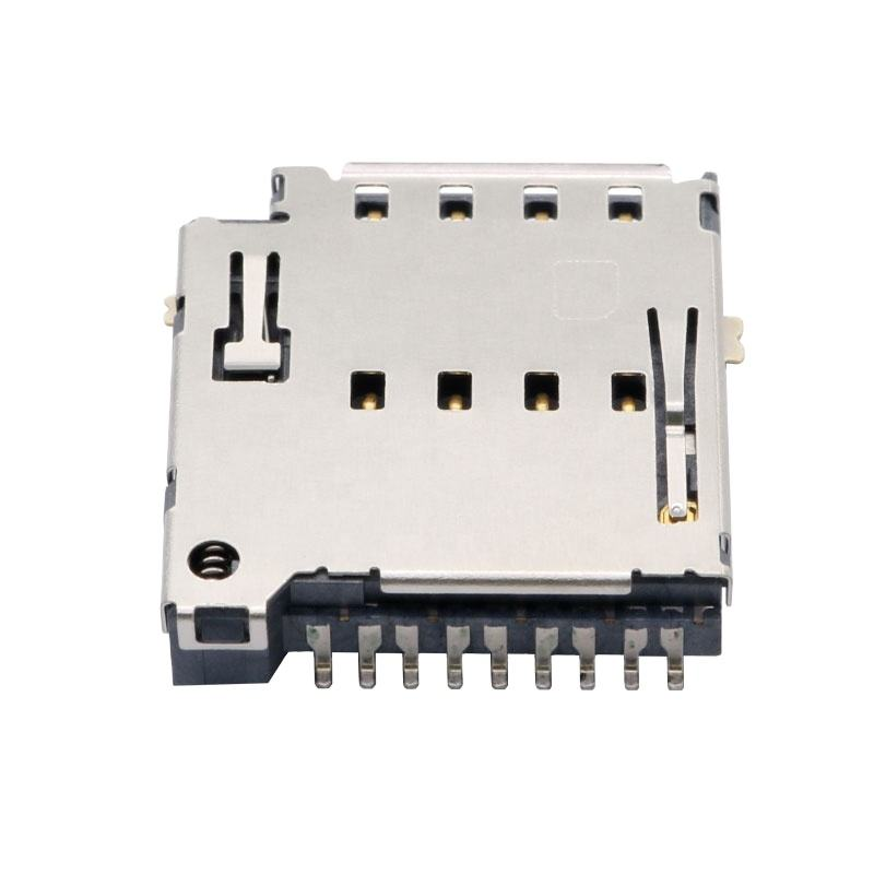 Anti-Crush Stainless Steel Shell 5000 Insertions 8 Pin Micro SIM Socket Connector