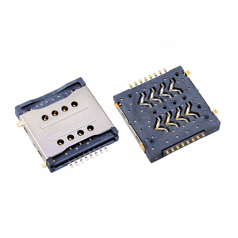  Double-Layer SIM Card Socket 3.0H No-Push Type for Electronic Products, Mobile Phones, PCB