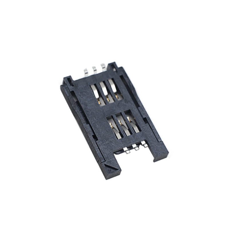 2.8H 6Pin Clamshell-Type SIM Card Holder Black SIM Plastic Wholesale from Factory R&D and Production