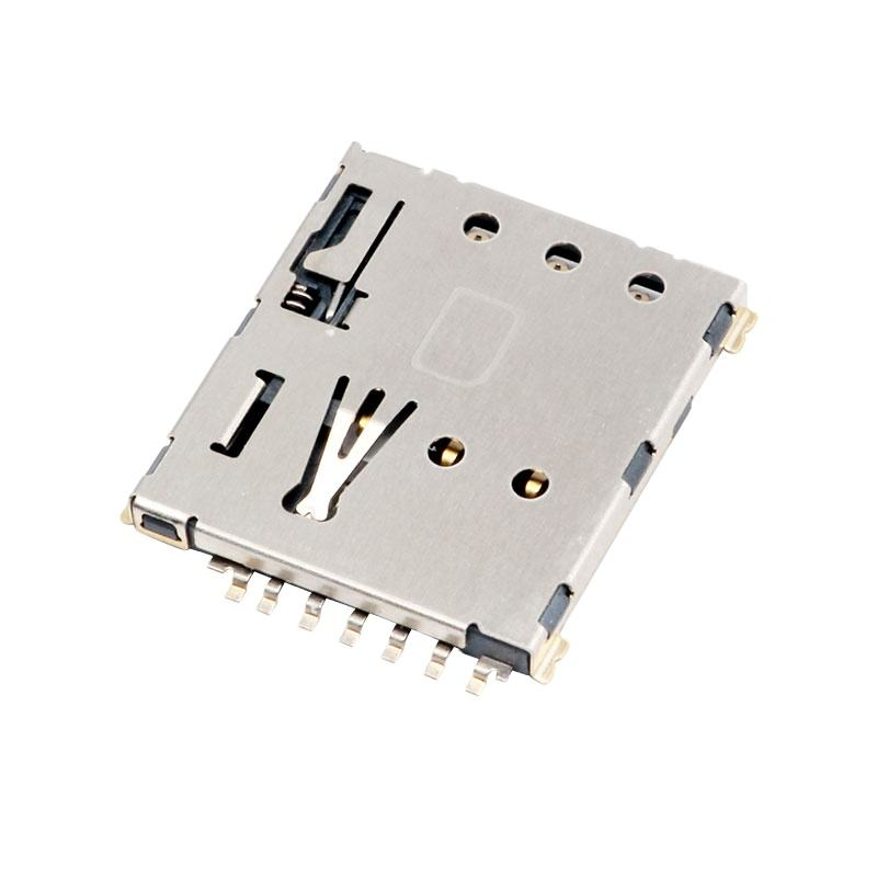 Ultrathin Nano SIM Card Connector 7-Pin Push-Push Type PCB SMT SIM Card Holder Low Profile 1.37 Height USB Connector