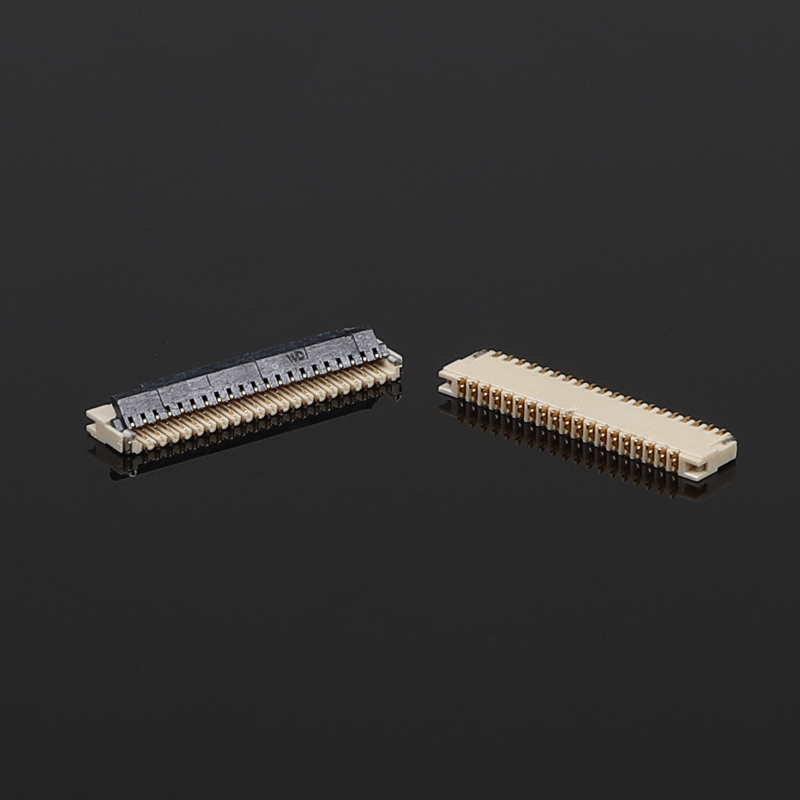 0.3mm Pitch 1.0H Clamshell Type FFC FPC Connector Double Row Needle with White Glue for LCD Screen Flat Socket