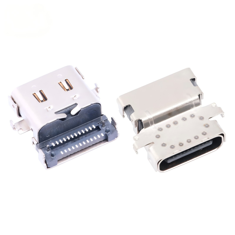 Customized Type-C USB 3.2 40 Gbps Waterproof U4 24 Pin SMT DIP PCB Female Connector Gold Plating 5A Current