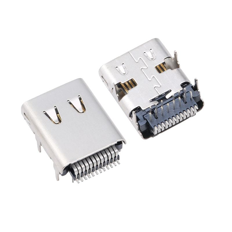 Customized USB 3.2 Type-C Connector 40 Gbps Waterproof U4 Socket 24 Pin SMT DIP PCB Female Male Connector Factory