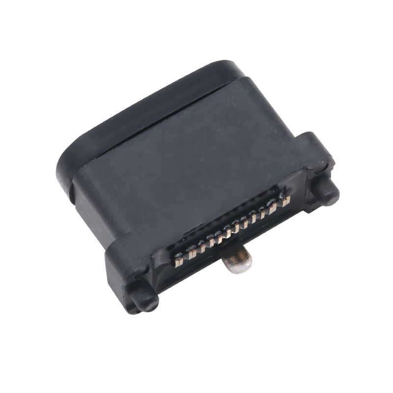 USB 3.2 Type-C 40 Gbps Waterproof U4 Socket 24 Pin SMT DIP PCB Female Connector Gold Plating Stainless Steel 5A 100V AC 