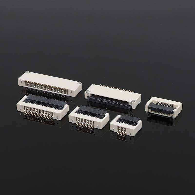 0.5mm Pitch Butterfly Lock FFC/FPCH Connector Horizontal Lower Connection with 2.55H Height Flip Cover for Flat Flex Electronics