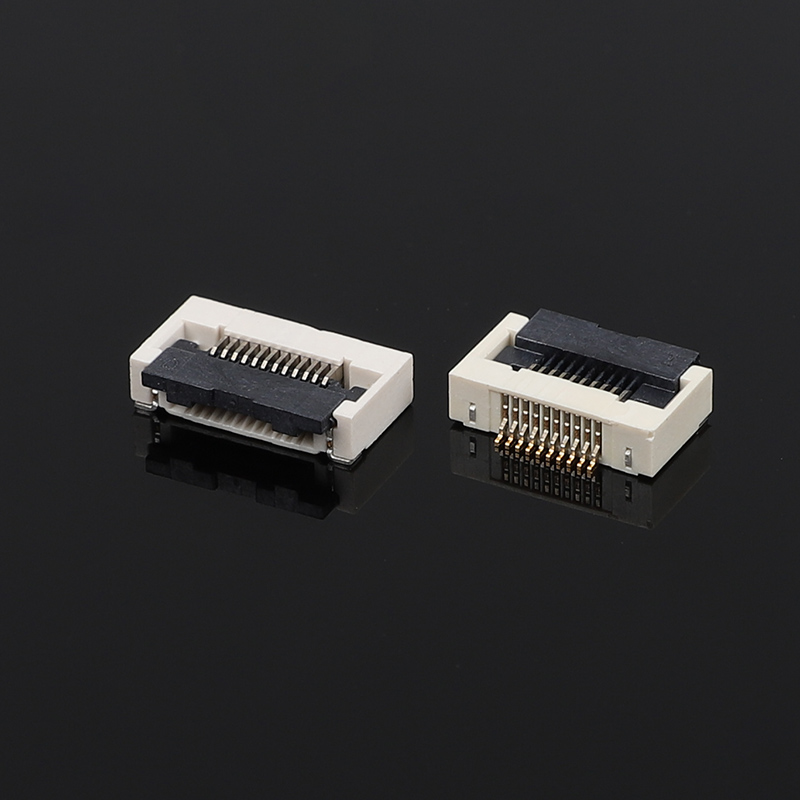 0.5mm Pitch Butterfly Lock FFC/FPCH Connector Horizontal Lower Connection with 2.55H Height Flip Cover for Flat Flex Electronics