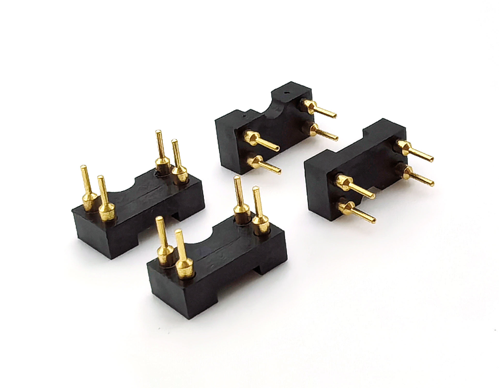 2.54mm Pitch IC Socket Machined Female Header Straight H3.0mm 4P Hole All Gold 60V Rated PPS Shell 