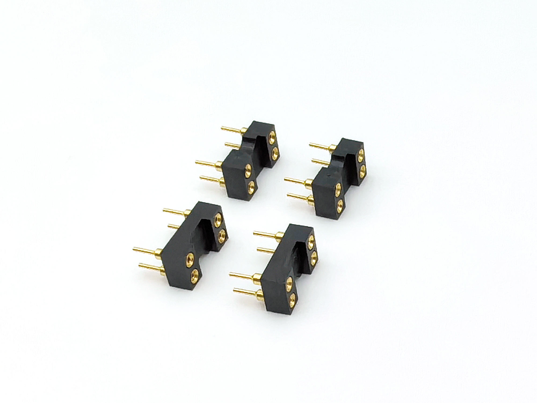 2.54mm Pitch IC Socket Machined Female Header Straight H3.0mm 4P Hole All Gold 60V Rated PPS Shell 