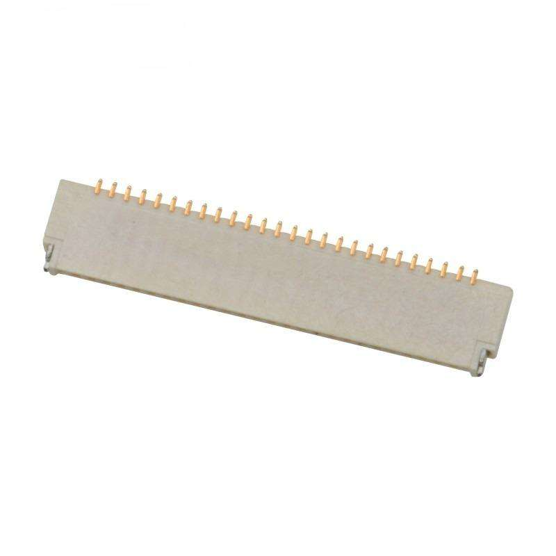 0.3mm Pitch 9-71Pin Zif R/A SMT H=0.9 Backflip Dual Contact High Temperature Thermoplastic FPC Connector PCB