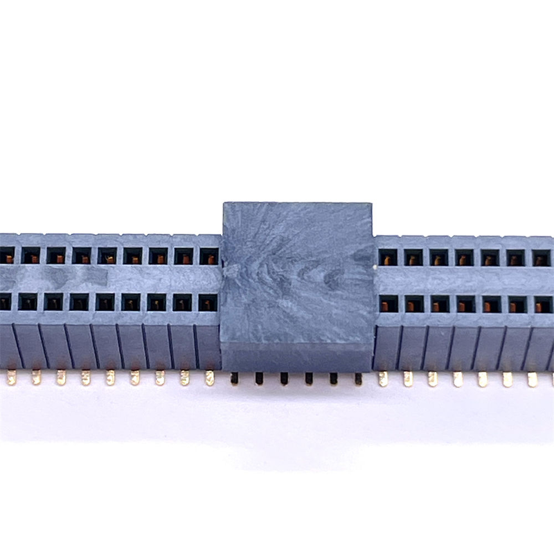 2.54mm Brass Female Header SMT Tape Real Cap Right-Angle 60p 2x30 Pins IP67 Rated for PCB Photovoltaic Products