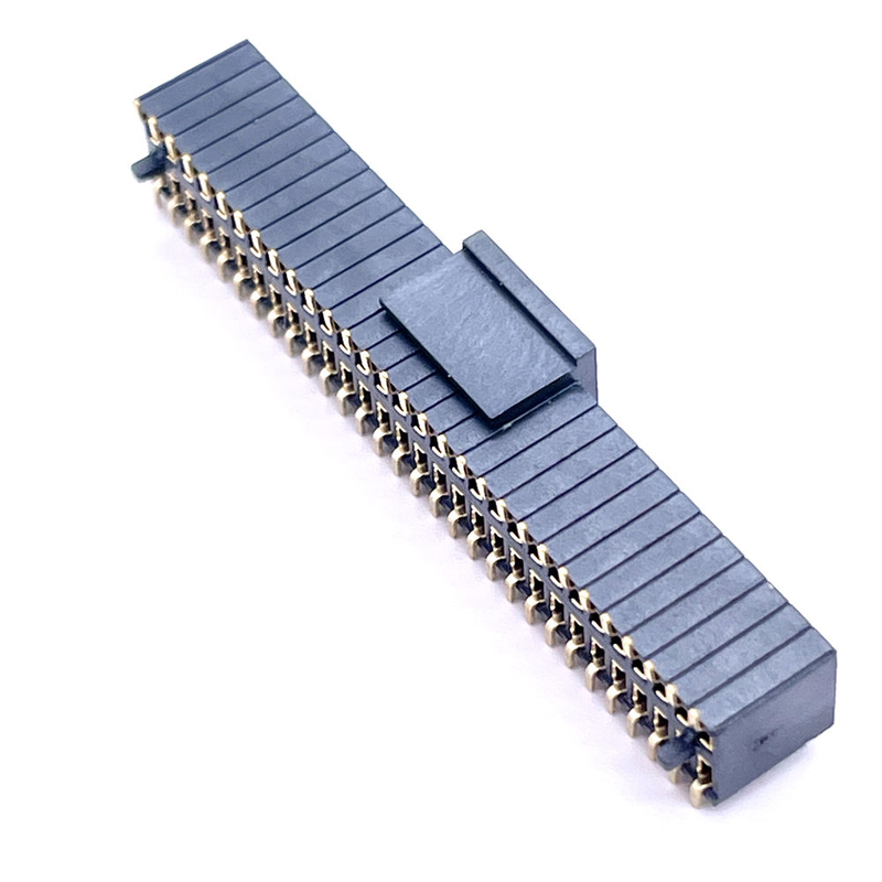 2.54mm Brass Female Header SMT Tape Real Cap Right-Angle 60p 2x30 Pins IP67 Rated for PCB Photovoltaic Products