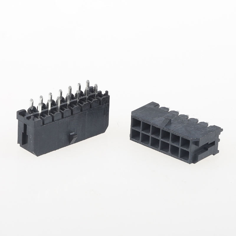 MX3.0 Metal Double Row Buckle Straight Pin Header 3.0mm Pitch, 180° Dual Row PCB Power Connector (Compatible with 43045 / 5557 Series)