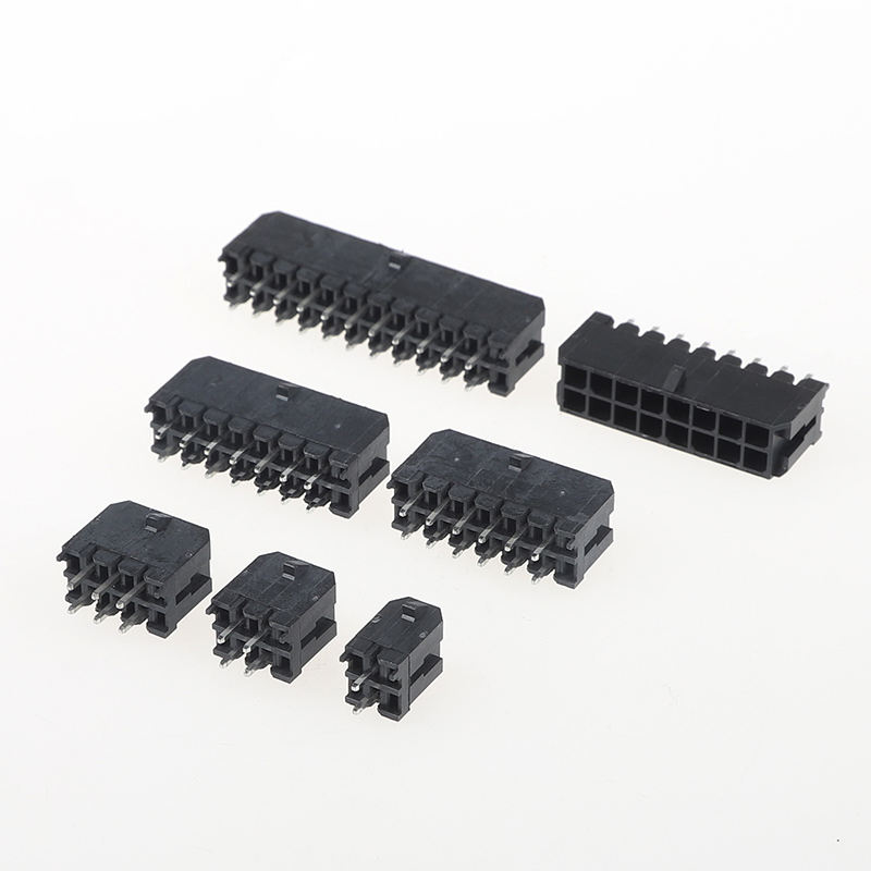 MX3.0 Metal Double Row Buckle Straight Pin Header 3.0mm Pitch, 180° Dual Row PCB Power Connector (Compatible with 43045 / 5557 Series)