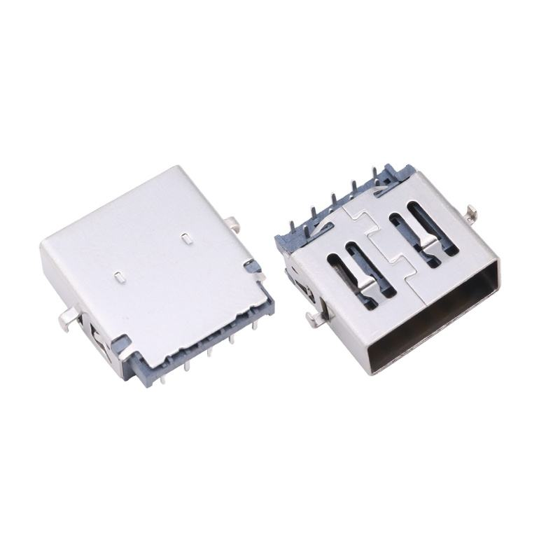 USB3.0AF 90 Degree Reverse Sinking Plate 1.36H Two-Pin Smart Connector Factory Compatible Molex TE JAE Connector for Wearables