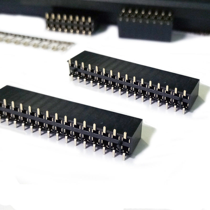 PA6T UL94V-0 Female Header Connector with 2.54mm Pitch and Brass Gold Flash Contact