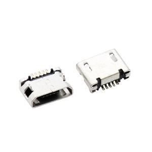 Female 5 Pin 5.9mm Pitch Mini Micro USB Connectors With Post Plain Port
