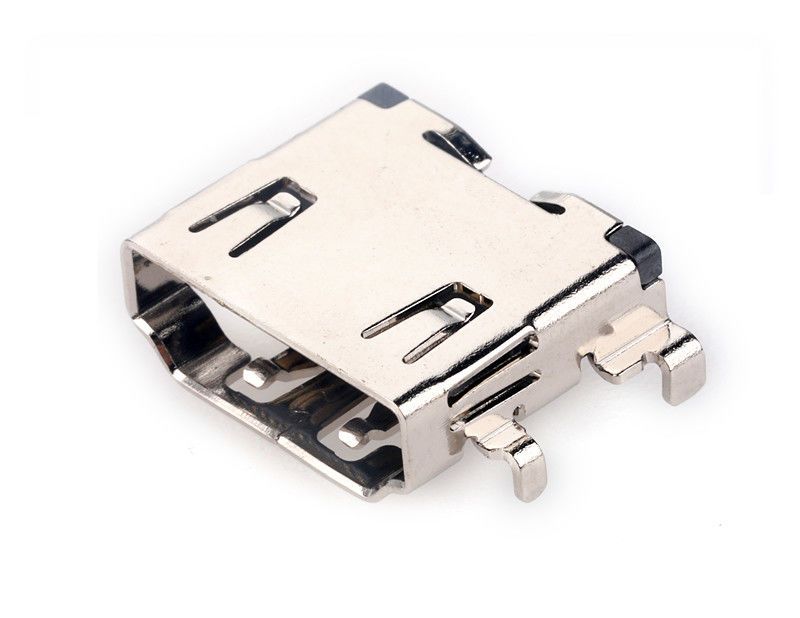 Under Board Socket 19 Pin DIP Female PCB HDMI Cable Connectors 1.8mm For TV
