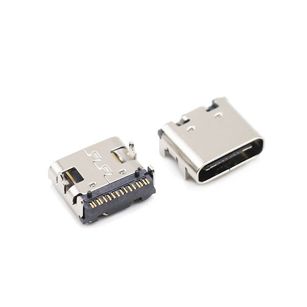 Four Feet Dip 16 Pin USB 3.1 Type C Connectors Female Port SMT 10000 Cycles