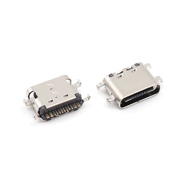 16 Pin SMT Charger Single Mid Mount Type C Connectors Female 3.1mm