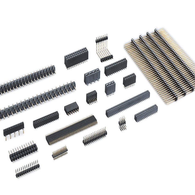 UL94V-0 Dip PCB Male 1.27 Mm Pitch Pin Header Connectors Single / Double Row