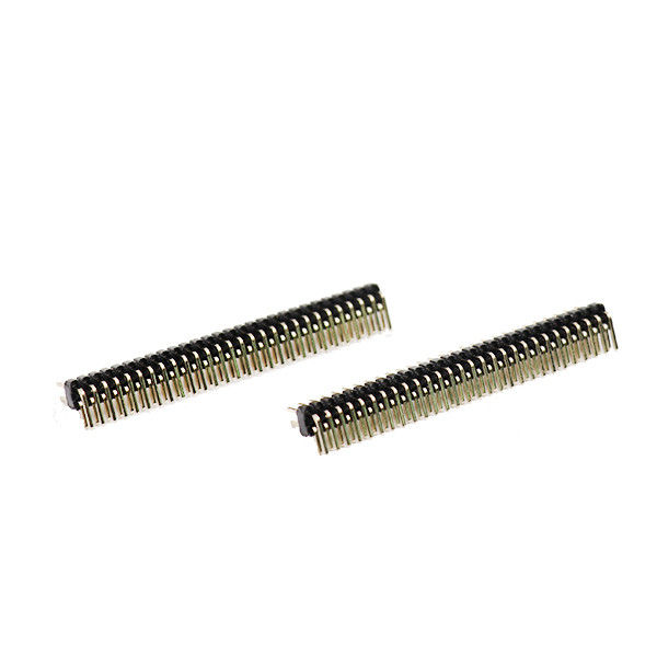 90 Degree 1.27mm Pitch PCB Dip Pin Header Connectors Double Row ROHS