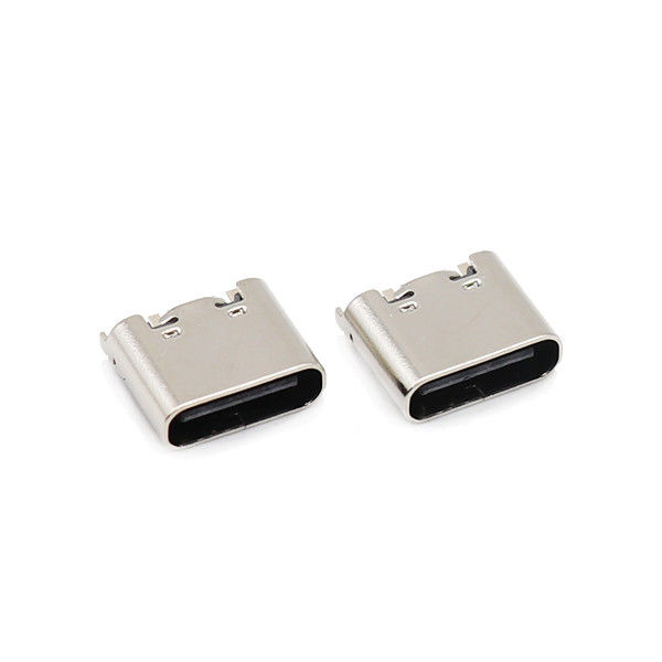 USB Female Type C Connectors 6 Pin 180 Degree Dip 3.1mm UL94V-0 Housing