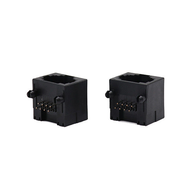 Black 8 Pin Female Straight RJ45 PCB Connector Jack Network Plug 8p8c