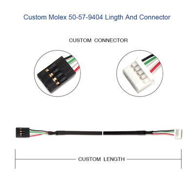 Molex 50-57-9404 Custom Wire Harness With SL 2.54mm 4 Way 70066 Connector