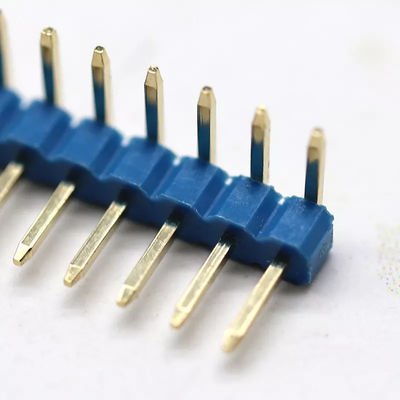 Customizable Gold Single Row Pin Header , Spacing 2.0mm Right Angle PIN Header