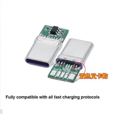 Waterproof USB 3.1 Type C 24 Pin Female Connector Horizontal SMT DIP Mounting Sinking Plate USB Socket