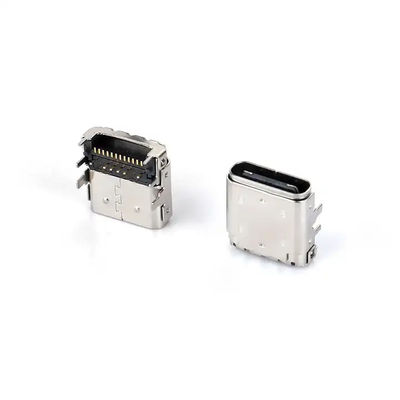 24 Pin USB C Type Female Connector DIP+SMT 3.4 Front Plug And Back Patch For Charging Cable